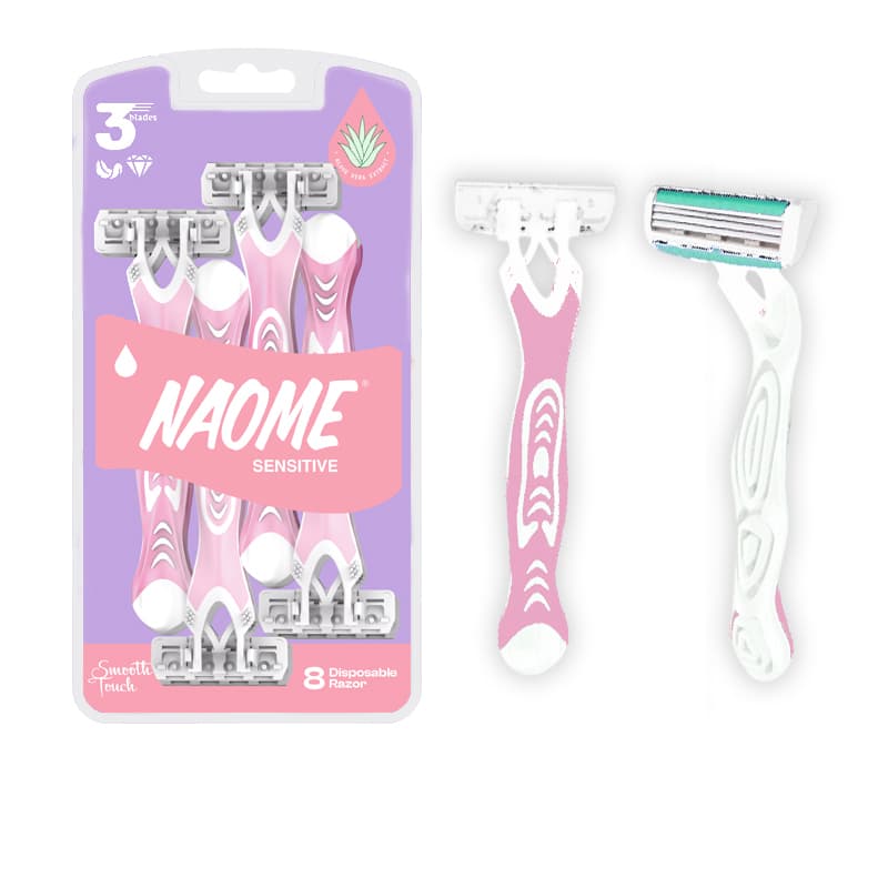 סכיני גילוח נעומי לנשים NAOME SMOTH TOUCH 8PCS 3BLADE