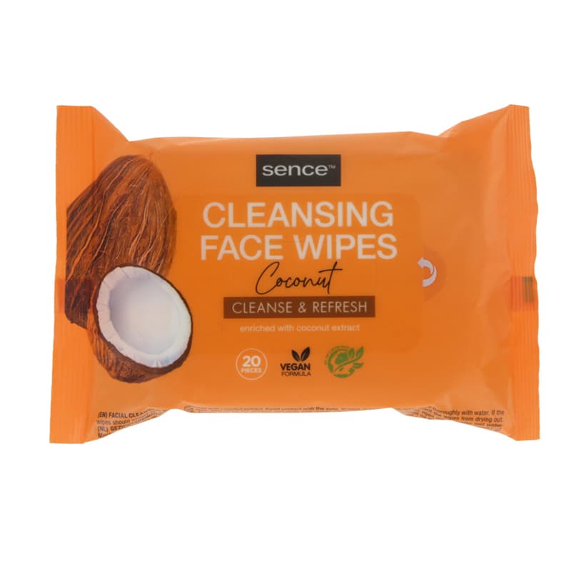 מגבונים מסיר איפור סנס SENCE WIPE COCONUT 20 PCS