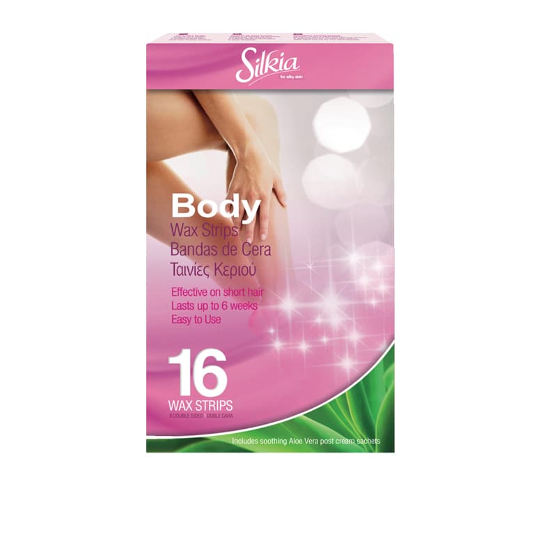 פלסטרים סילקיה לגוף SILKIA BODY WAX STRIPS 16PCS