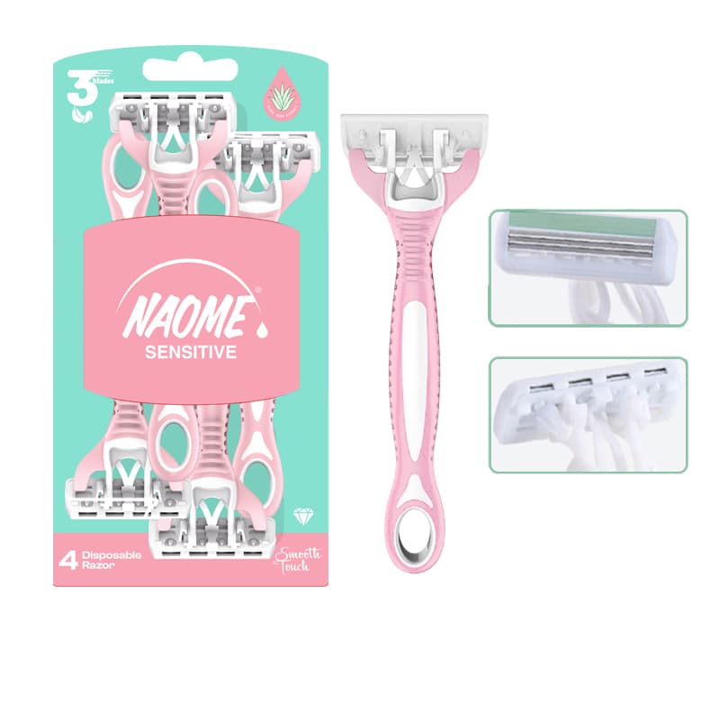 סכיני גילוח נעומי לנשים NAOME SMOTH TOUCH 4PCS 3BLADE