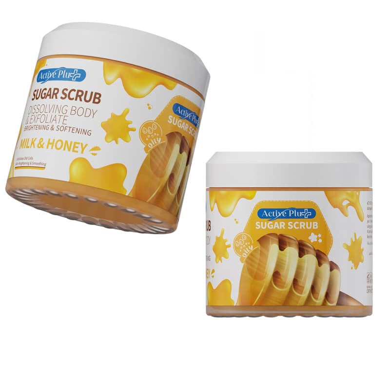 פילינג סוכר אקטיב ACTIVE PLUS SUGAR MILK & HONEY 600G