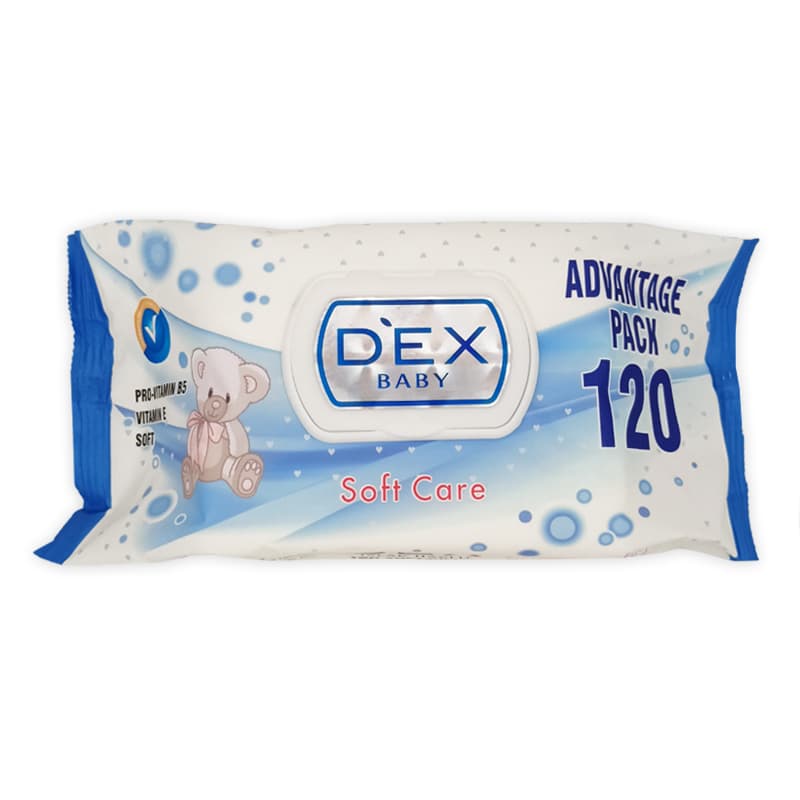 מגבונים מבושמים דקס DEX BABY SOFT CARE 120 PCS