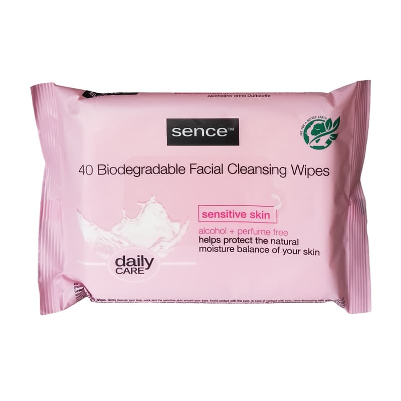 מגבונים מסיר איפור סנס SENCE SENSITIVE WIPES 40 PCS
