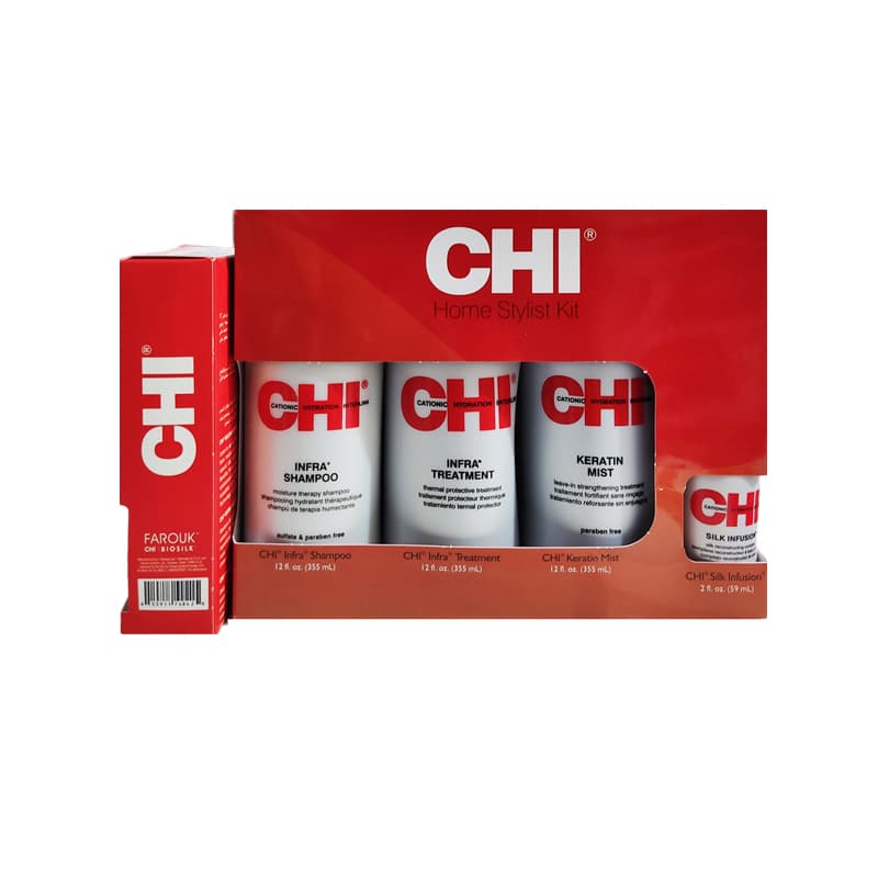 طقم تشي كيراتين كبير احمر هوم كيت CHI SET KERATIN